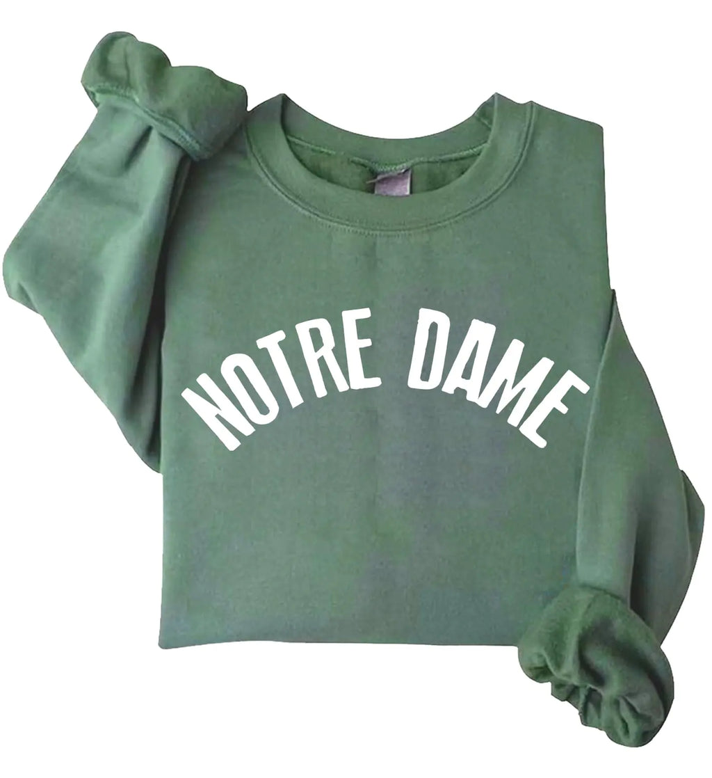 Notre Dame Sweatshirt Notre Dame Shirt college sweatshirt College Sweatshirts For Women Men Green