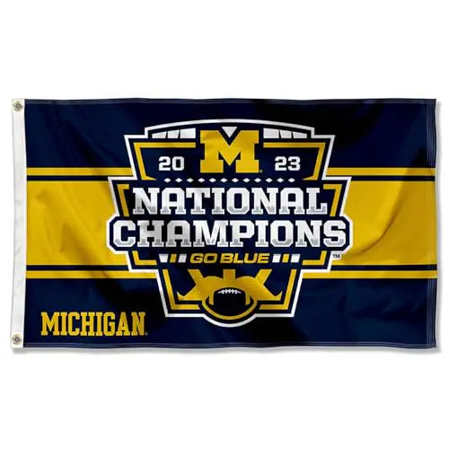 College Flags & Banners Co. Michigan Team University Wolverines 2023 Football Playoff National Champions 3x5 Grommet Flag